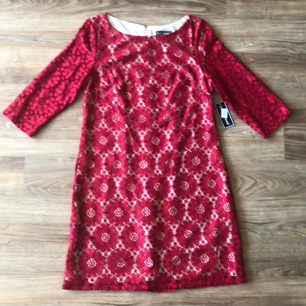 Jessica Howard Red Lace Dress Size 12 NWT